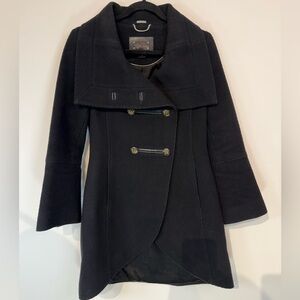 Mackage Military Style Women's Black Wool Blend Peacoat -Small